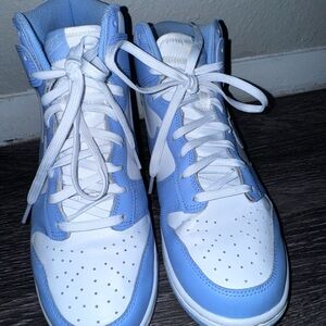Nike Baby Blue and White High-Top Sneakers